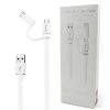 Huawei gyári USB kábel Micro USB + USB Type-C véggel 1m fehér