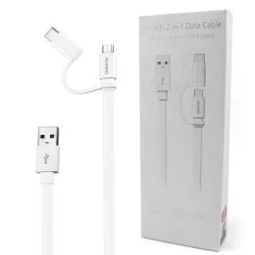  Huawei gyári USB kábel Micro USB + USB Type-C véggel 1m fehér