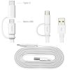 Huawei gyári USB kábel Micro USB + USB Type-C véggel 1m fehér-6901443151691 2 kép