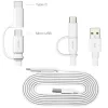 Huawei gyári USB kábel Micro USB + USB Type-C véggel 1m fehér-6901443151691 2 kép