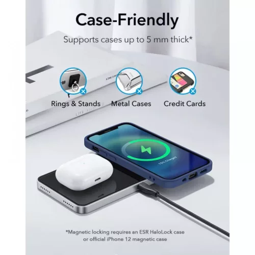 ESR HaloLock 2in1 MagSafe mágneses vezeték nélküli gyorstöltő fe-4894240110867 2 kép