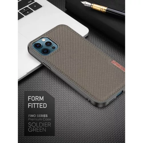 iPhone 12 Pro MAX Dux Ducis Fino nylon bevonatú tok fekete-6934913055724 5 kép