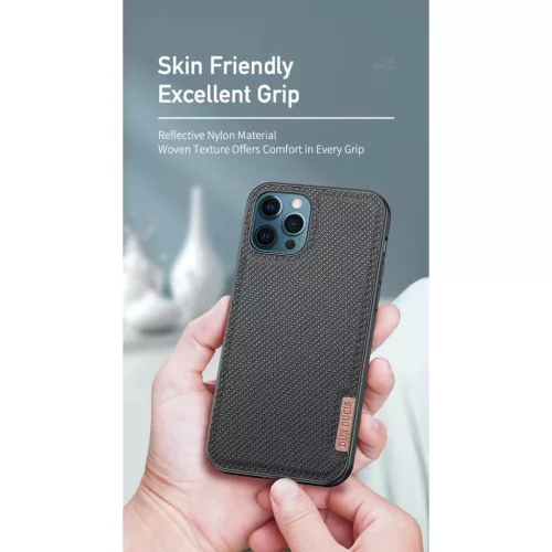iPhone 12 Pro MAX Dux Ducis Fino nylon bevonatú tok fekete-6934913055724 7 kép