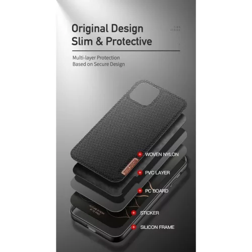 iPhone 12 Pro MAX Dux Ducis Fino nylon bevonatú tok fekete-6934913055724 8 kép
