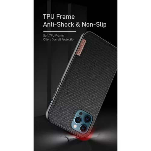 iPhone 12 Pro MAX Dux Ducis Fino nylon bevonatú tok fekete-6934913055724 10 kép