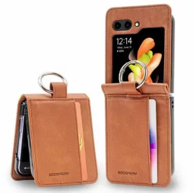  Samsung Galaxy Z Flip 6 Mercury Basic Diary világos barna tok