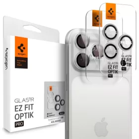   iPhone 14 Pro / Pro Max / 15 Pro / Pro Max / 16 Pro / Pro Max / 17 Pro / Pro Max Spigen Optik Pro Glas.tr "Ez Fit" Kamera védő 2-pack Ezüst üvegfólia