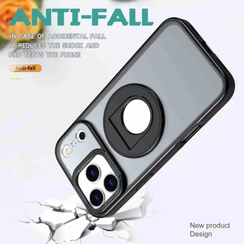 iPhone 17 Pro forgatható gyűrűs, Magsafe tartós telefontok fekete - 3 kép
