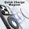 iPhone 17 Pro forgatható gyűrűs, Magsafe tartós telefontok fekete - 5 kép
