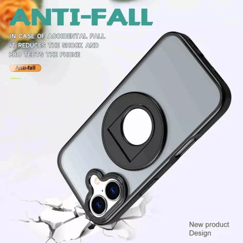 iPhone 17 forgatható gyűrűs, Magsafe tartós telefontok fekete Alph- 4 kép
