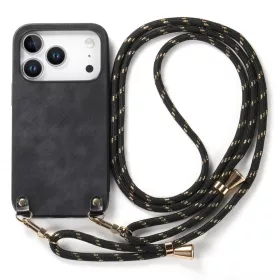 iPhone 17 Pro Max vintage bőrutánzatú, kemény hátlapos tok vállp- 1 kép