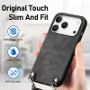 iPhone 17 Pro Max vintage bőrutánzatú, kemény hátlapos tok vállp- 7 kép
