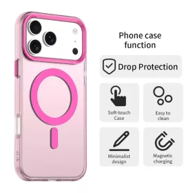 iPhone 17 Pro MagSafe hibrid TPU + PC tok rózsaszín Alphajack CandyM- 2 kép
