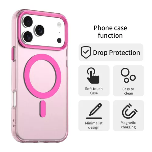 iPhone 17 Pro MagSafe hibrid TPU + PC tok rózsaszín Alphajack CandyM- 2 kép