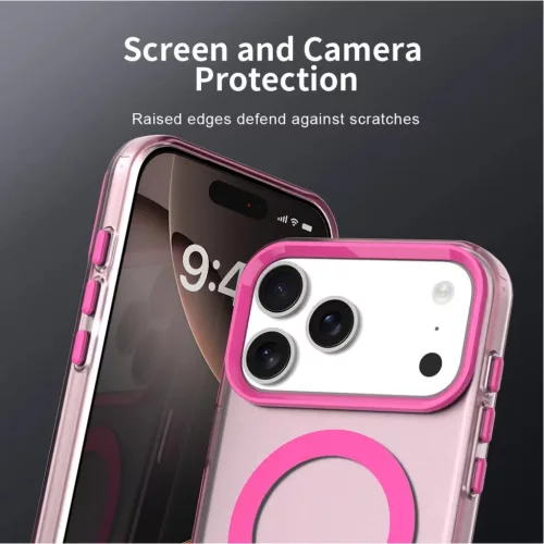 iPhone 17 Pro MagSafe hibrid TPU + PC tok rózsaszín Alphajack CandyM- 3 kép