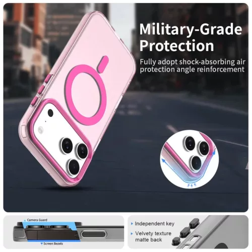 iPhone 17 Pro MagSafe hibrid TPU + PC tok rózsaszín Alphajack CandyM- 5 kép