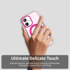 iPhone 17 MagSafe hibrid TPU + PC tok rózsaszín Alphajack CandyMag- 2 kép
