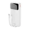 Dudao K15Pro Power Bank 20000mAh 22.5W PD USB-C / USB-A / Beépített Lightning és USB-C kábelek - Fehér