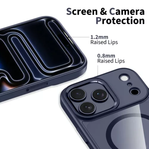 iPhone 17 Pro Tech-protect Magmat Magsafe tok Mély Kék/átlátszó-5906302334247 3 kép