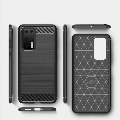 Szénszál mintájú TPU tok Huawei P40 kék-9111201899032 3 kép