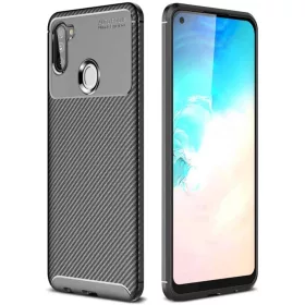   Samsung A11 / M11 Armored szénszál mintájú TPU tok fekete