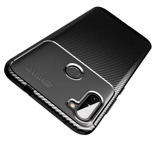 Samsung A11 / M11 Armored szénszál mintájú TPU tok fekete-5902429905377 10 kép