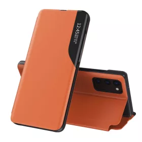   Eco Leather View Case intelligens fliptok Samsung A72 narancssárga