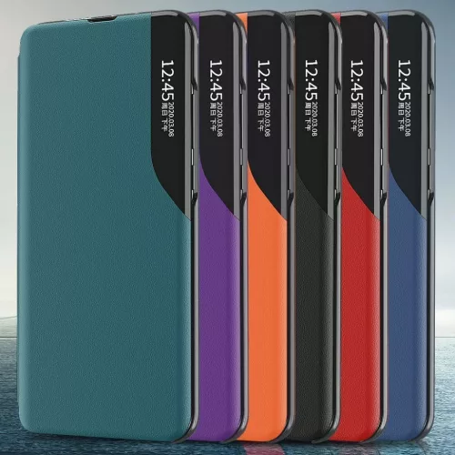 Eco Leather View Case intelligens fliptok Samsung A11 / M11 fekete-9111201927148 4 kép