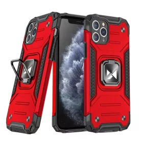   Wozinsky Ring Armor Case Kickstand telefontok Samsung Galaxy M31s piros