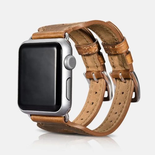 iCarer Valódi bőr óraszíj Apple Watch 38/40/41 mm dupla szíjas de-6958955820621 1 kép