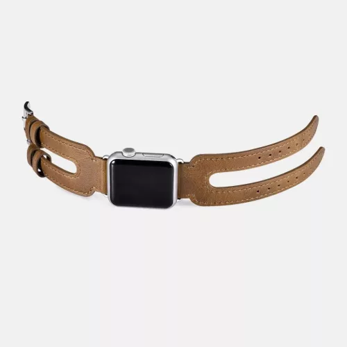 iCarer Valódi bőr óraszíj Apple Watch 38/40/41 mm dupla szíjas de-6958955820621 2 kép