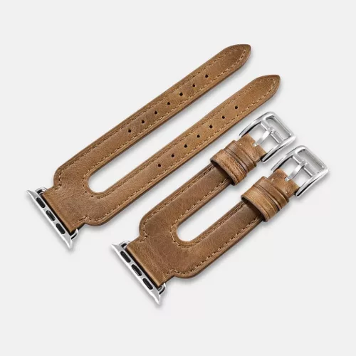 iCarer Valódi bőr óraszíj Apple Watch 38/40/41 mm dupla szíjas de-6958955820621 3 kép