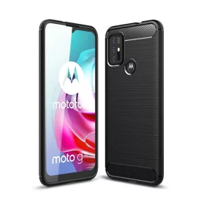   Motorola Moto G10/G30 Tech-Protect carbon mintájú TPU tok fekete