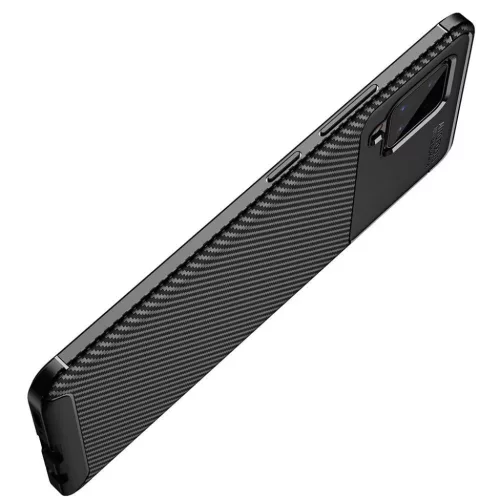 Samsung Galaxy A42 5G Armored szénszál mintájú TPU tok fekete-5902429901805 4 kép