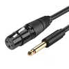 Ugreen microphone kábel XLR (bemeneti aljzat) - 6.35mm jack (csatlakozó) 5m fekete (AV131)