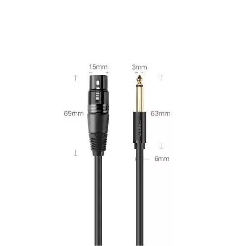 Ugreen microphone kábel XLR (bemeneti aljzat) - 6.35mm jack (csatlako-6957303827213 9 kép