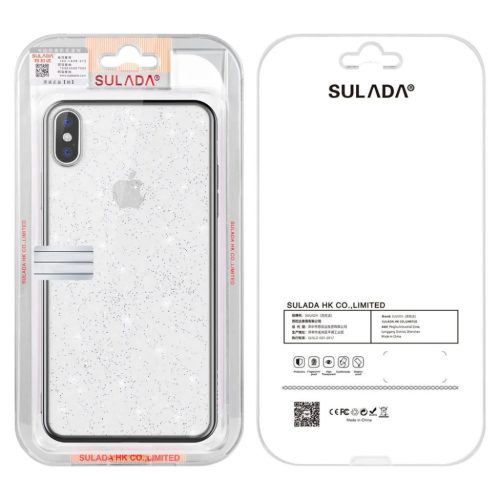 iPhone 12 mini SULADA Glitter tok átlátszó/fekete-5904161101185 2 kép