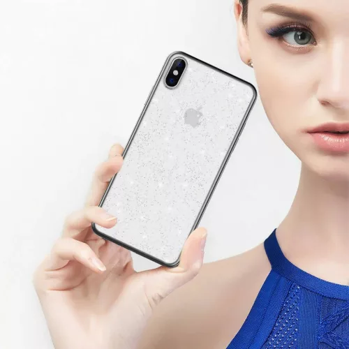 iPhone 12 Pro Max Sulada Glitter tok átlátszó/fekete-5904161101208 9 kép