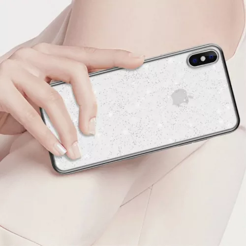 iPhone 12 Pro Max Sulada Glitter tok átlátszó/fekete-5904161101208 10 kép