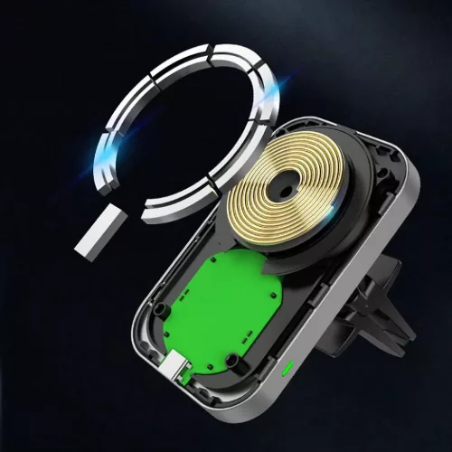 Tech-protect Cw19 Mágneses Magsafe Autós Tartó Szellőzőre Fekete-6216990211096 3 kép