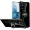 Clear Carbon szénszál mintás tok gyűrű támasszal SAMSUNG M31S fekete