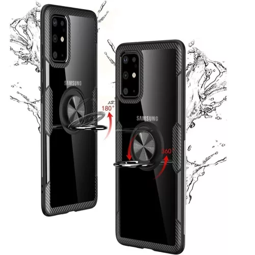 Clear Carbon szénszál mintás tok gyűrű támasszal SAMSUNG M31S fe-5902429902413 8 kép
