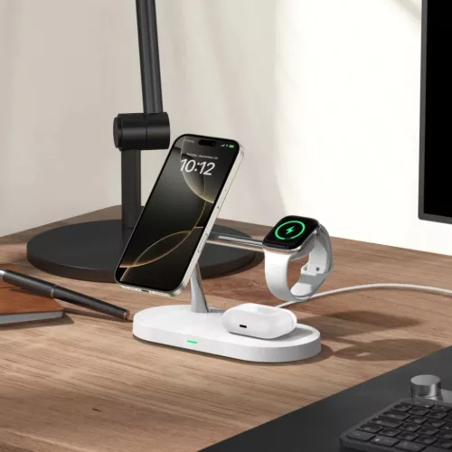TECH-PROTECT A12 3 az 1-ben vezeték nélküli töltőállomás 15W Ma-6216990211850 3 kép