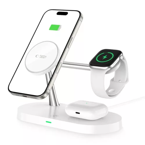 TECH-PROTECT A12 3 az 1-ben vezeték nélküli töltőállomás 15W Ma-6216990211850 5 kép