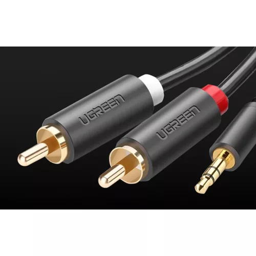 UGREEN AV102 3.5mm mini jack - 2RCA audio kábel 1m fekete-6957303817726 2 kép