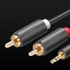 UGREEN AV102 3.5mm mini jack - 2RCA audio kábel 1m fekete-6957303817726 3 kép