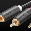 UGREEN AV102 3.5mm mini jack - 2RCA audio kábel 1m fekete-6957303817726 5 kép