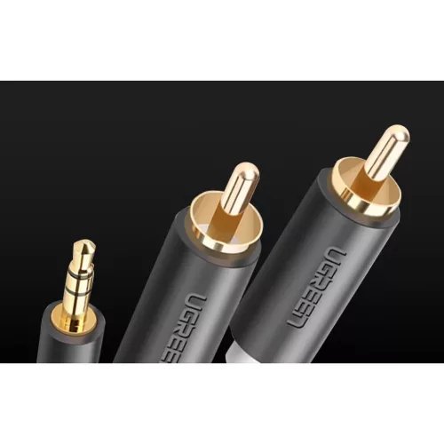 UGREEN AV102 3.5mm mini jack - 2RCA audio kábel 1m fekete-6957303817726 5 kép