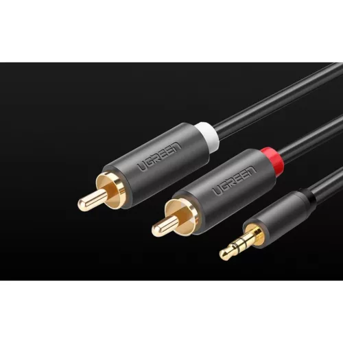 UGREEN AV102 3.5mm mini jack - 2RCA audio kábel 1m fekete-6957303817726 7 kép