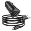 HOCO Autós töltő 2x USB QC3.0 18W + Micro USB kábel fekete-6931474735065 1 kép